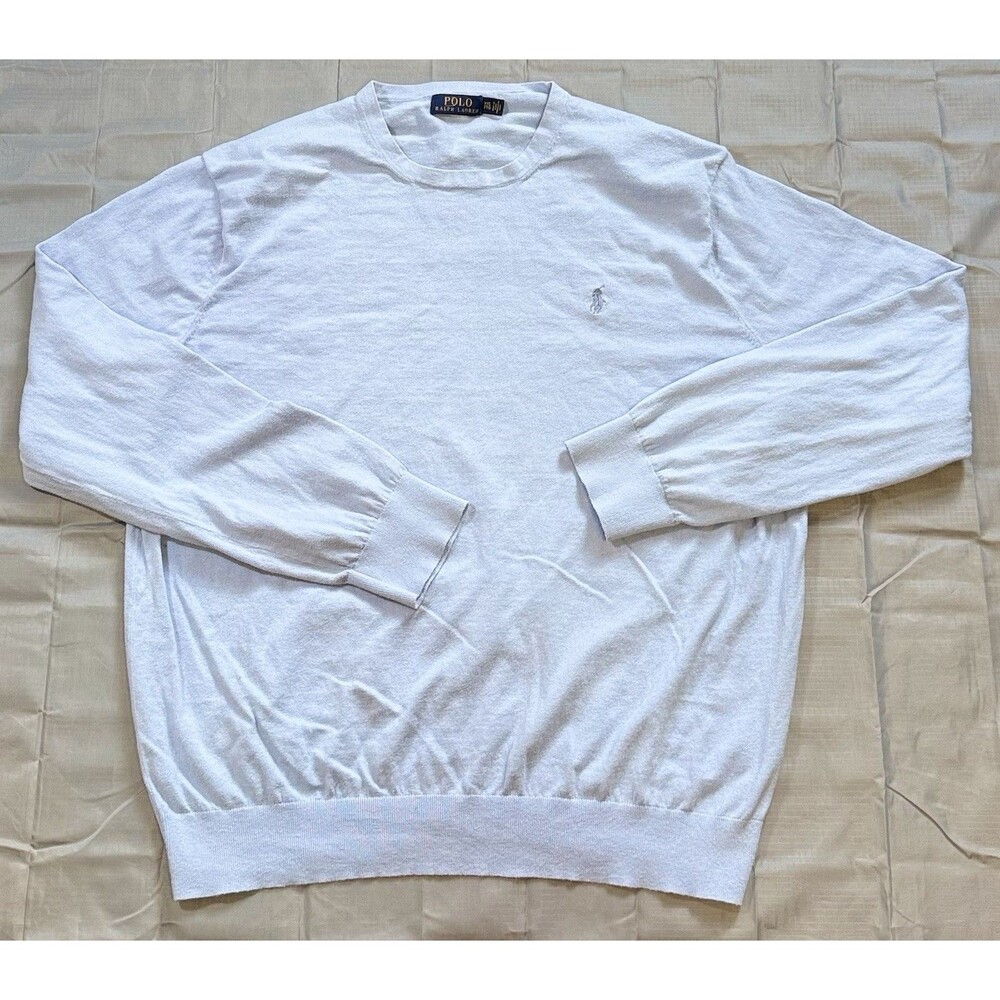 POLO RALPH LAUREN Cotton Cashmere Sweater Light Blue Men’s XXL